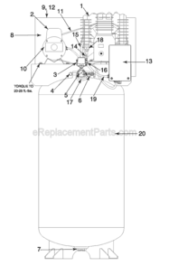 Part Location Diagram of AC-0517 Porter Cable Tube Outlet Cu 80G V